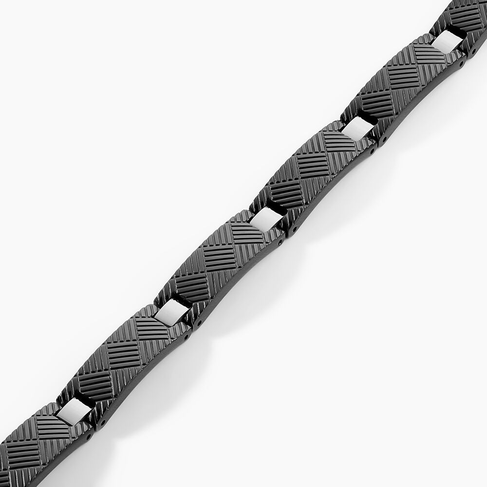 Bracelet Phebus Him Acier Blanc Et Noir - Bracelets cha&icirc;nes Homme | Marc Orian