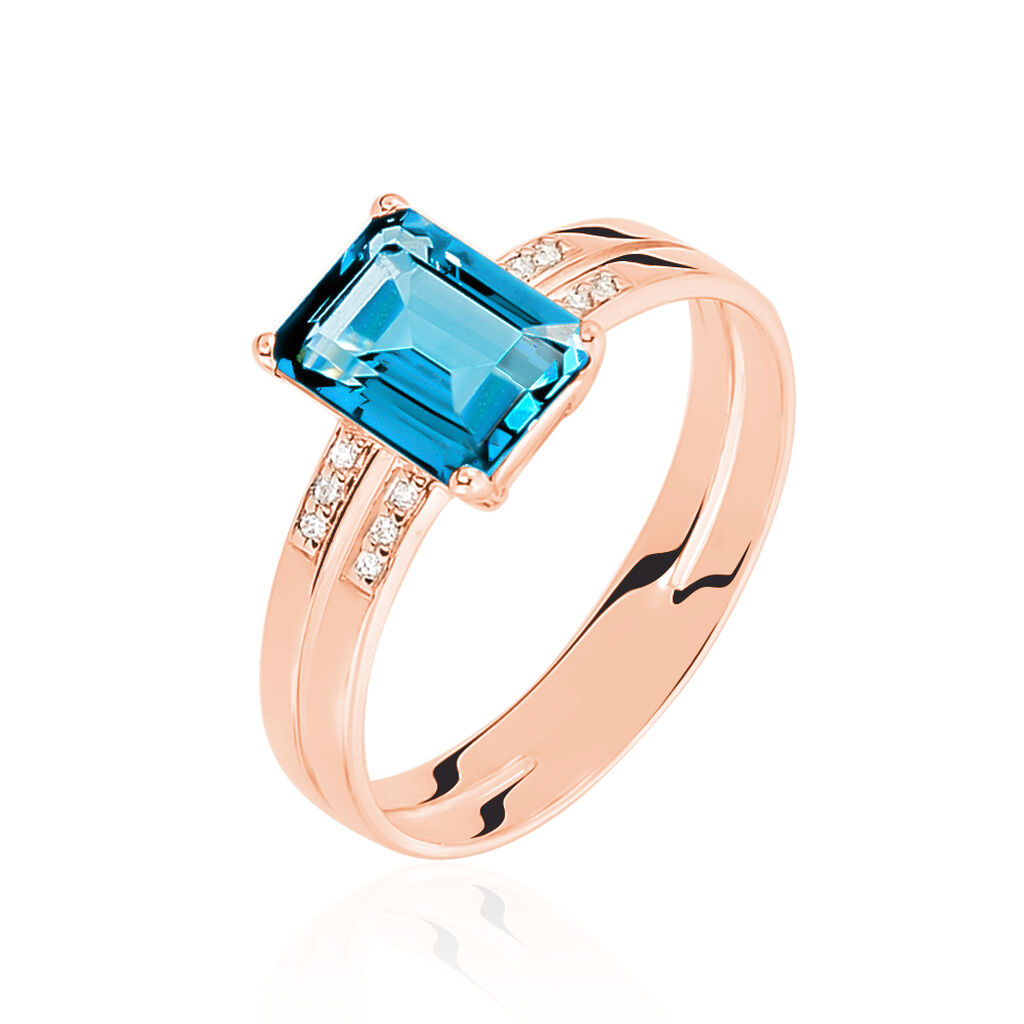 Bague Noee Or Rose Topaze Et Oxyde De Zirconium - Bagues pierres fines Femme | Marc Orian