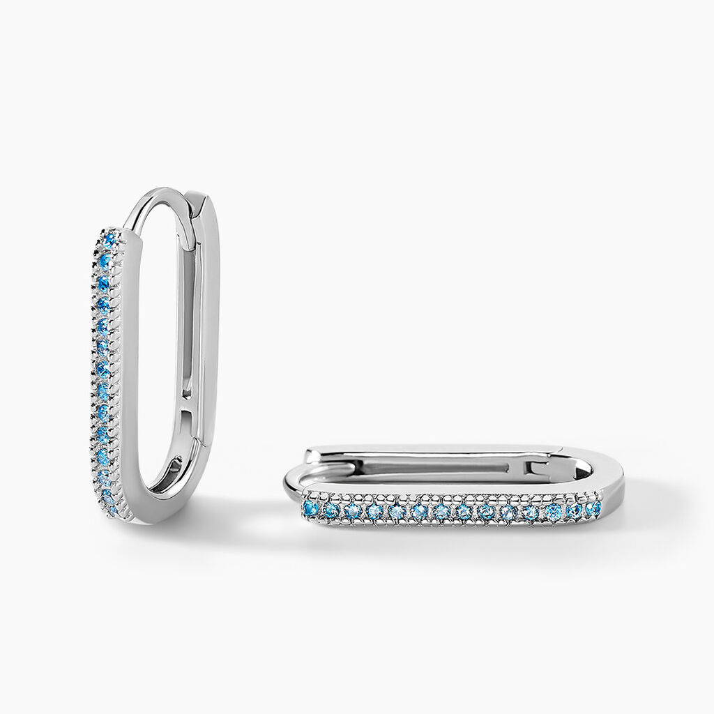 Créoles Lutetia Argent Blanc Oxyde De Zirconium - Créoles Femme | Marc Orian