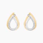 Boucles D'oreilles Puces Marilynn Or Bicolore Diamant Blanc - Puces Femme | Marc Orian