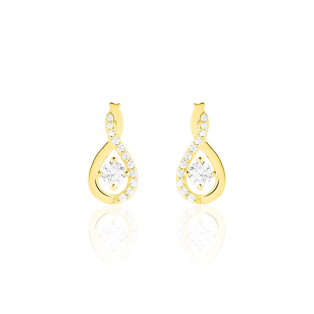 Boucles D'oreilles Pendantes Evana Or Jaune Oxyde De Zirconium - Pendantes Femme | Marc Orian