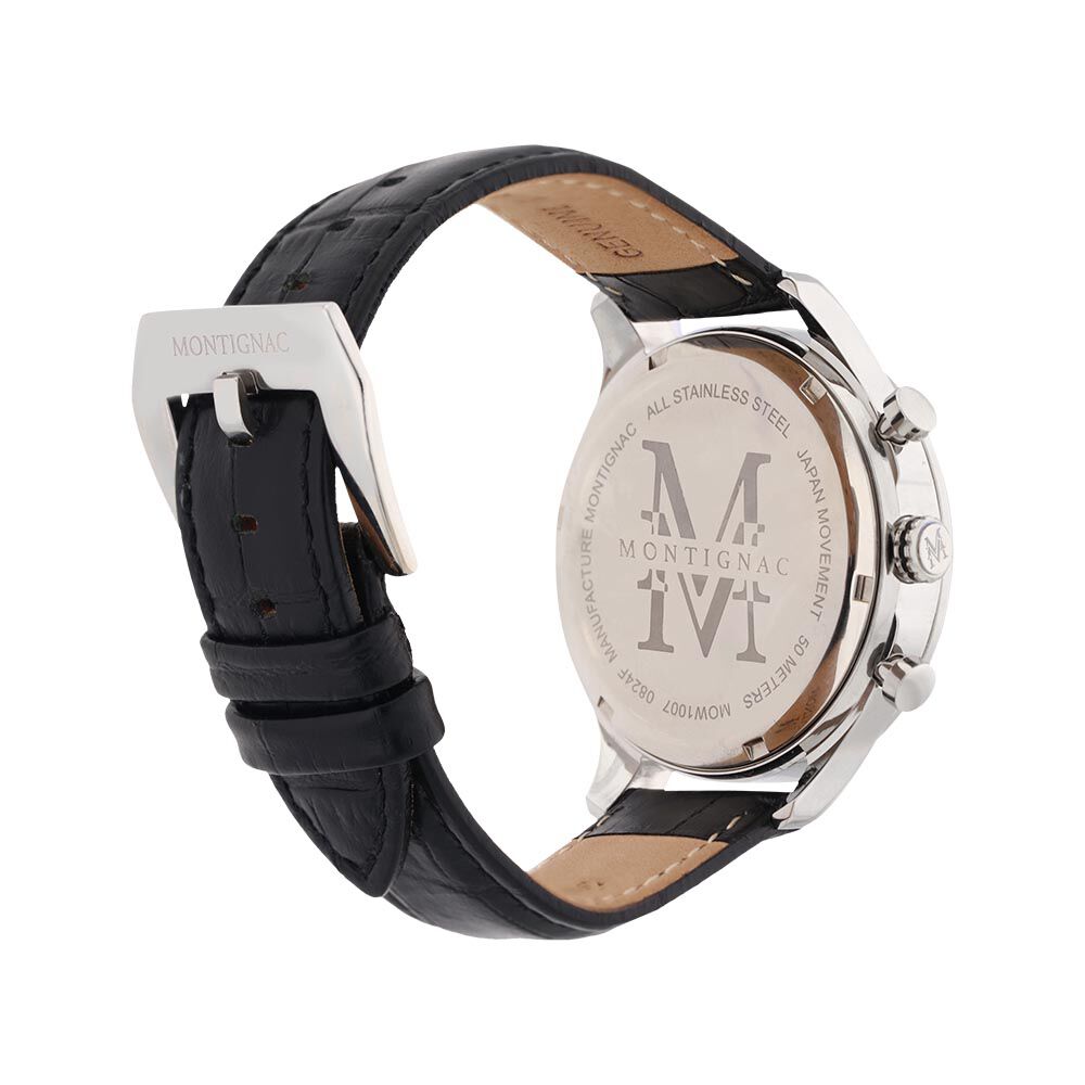 Montre Montignac Round Multifonction Noir - Montres étanches Homme | Marc Orian