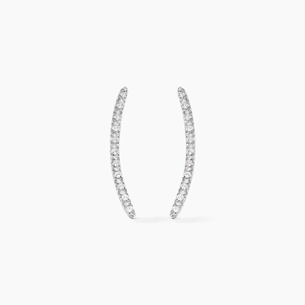 Bijoux D'oreilles Eleana Or Blanc Oxyde De Zirconium - Piercings d'oreilles Femme | Marc Orian