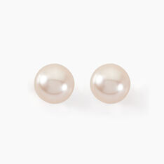 Boucles D'oreilles Puces Suki Rondes Nacres Or Jaune Perle De Culture - Clous d'oreilles Femme | Marc Orian