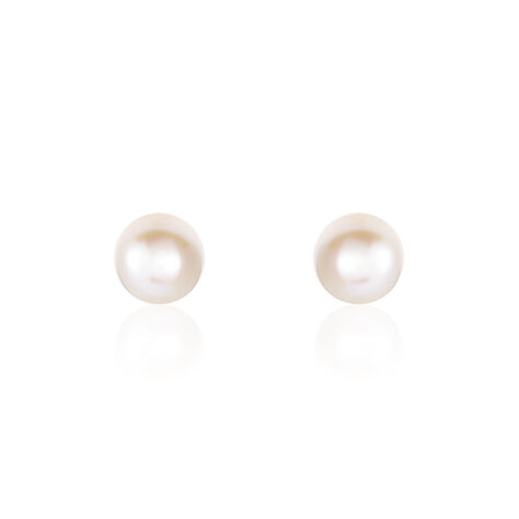 Boucles D'oreilles Puces Suki Rondes Nacres Or Jaune Perle De Culture - Clous d'oreilles Femme | Marc Orian