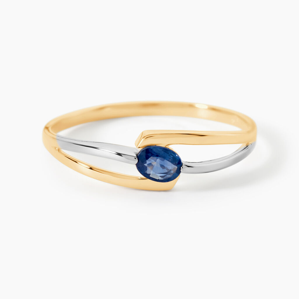 Bague Sylvene Or Bicolore Saphir - Solitaires Femme | Marc Orian