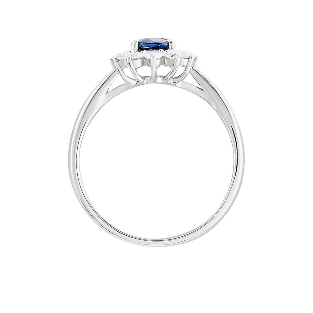 Bague Or Blanc Saphir Diamants - Solitaires Femme | Marc Orian