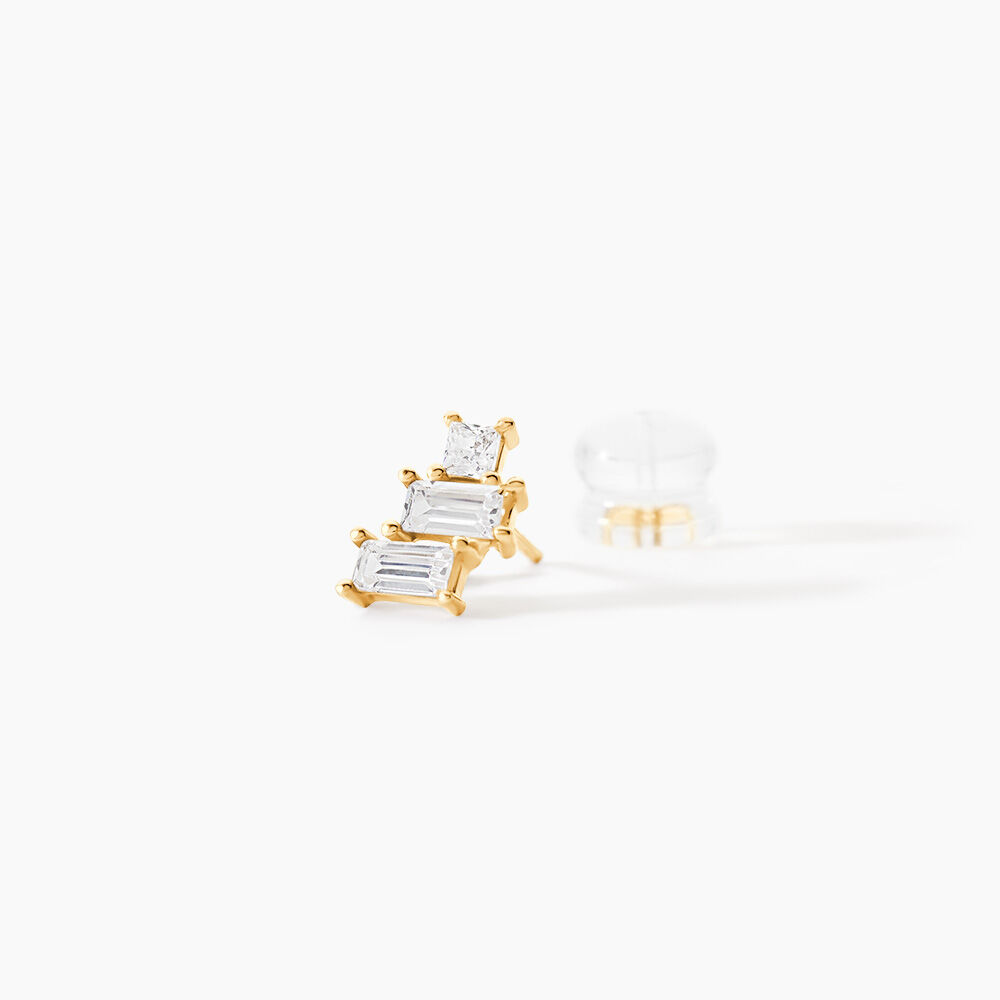 Boucles D'oreilles Puces Regana Or Jaune Oxyde De Zirconium - Puces Femme | Marc Orian