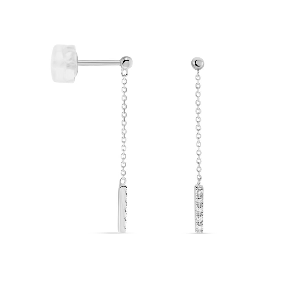 Boucles D'oreilles Pendantes Marjenka Or Blanc Diamant - Pendantes Femme | Marc Orian