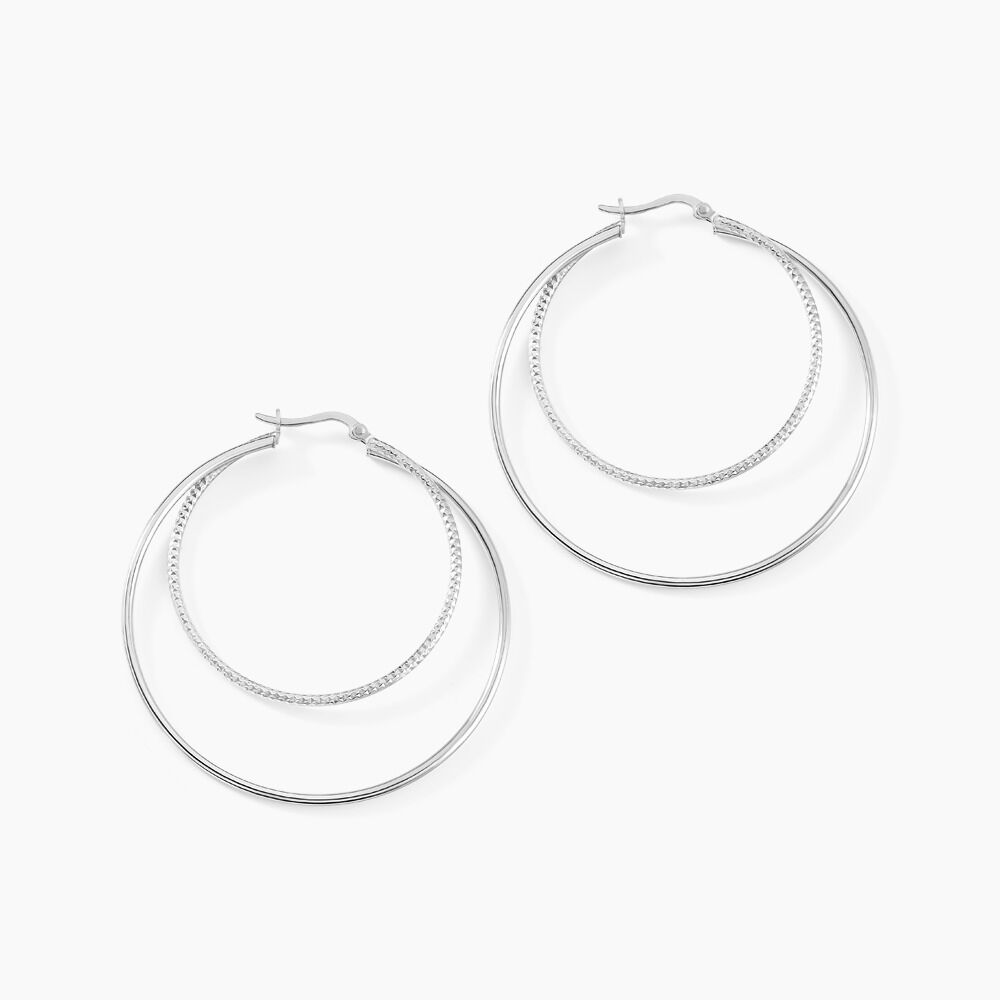 Créoles Argent Blanc Marjorie - Créoles Femme | Marc Orian