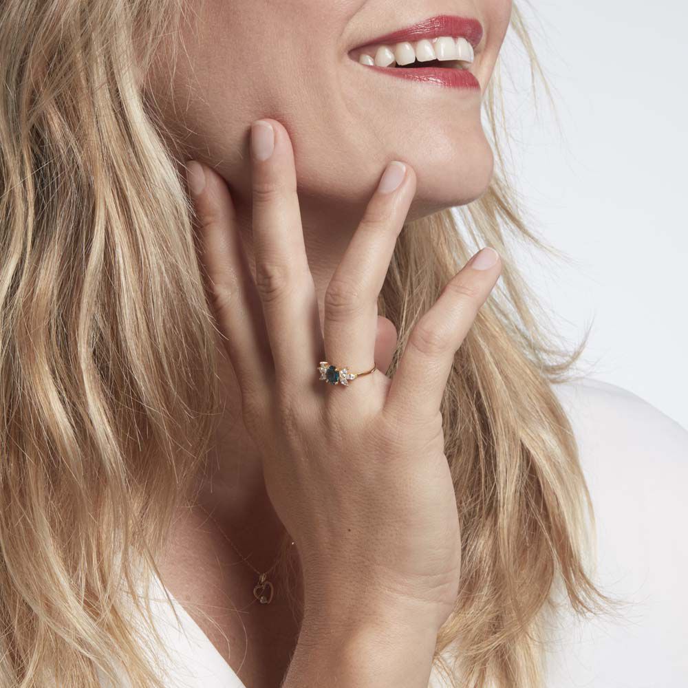 Bague Or Blanc Dayron Topaze Oxydes De Zirconium - Bagues pierres fines Femme | Marc Orian