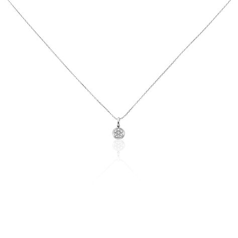 Collier Or Blanc Ruta Diamants - Colliers avec pierres Femme | Marc Orian