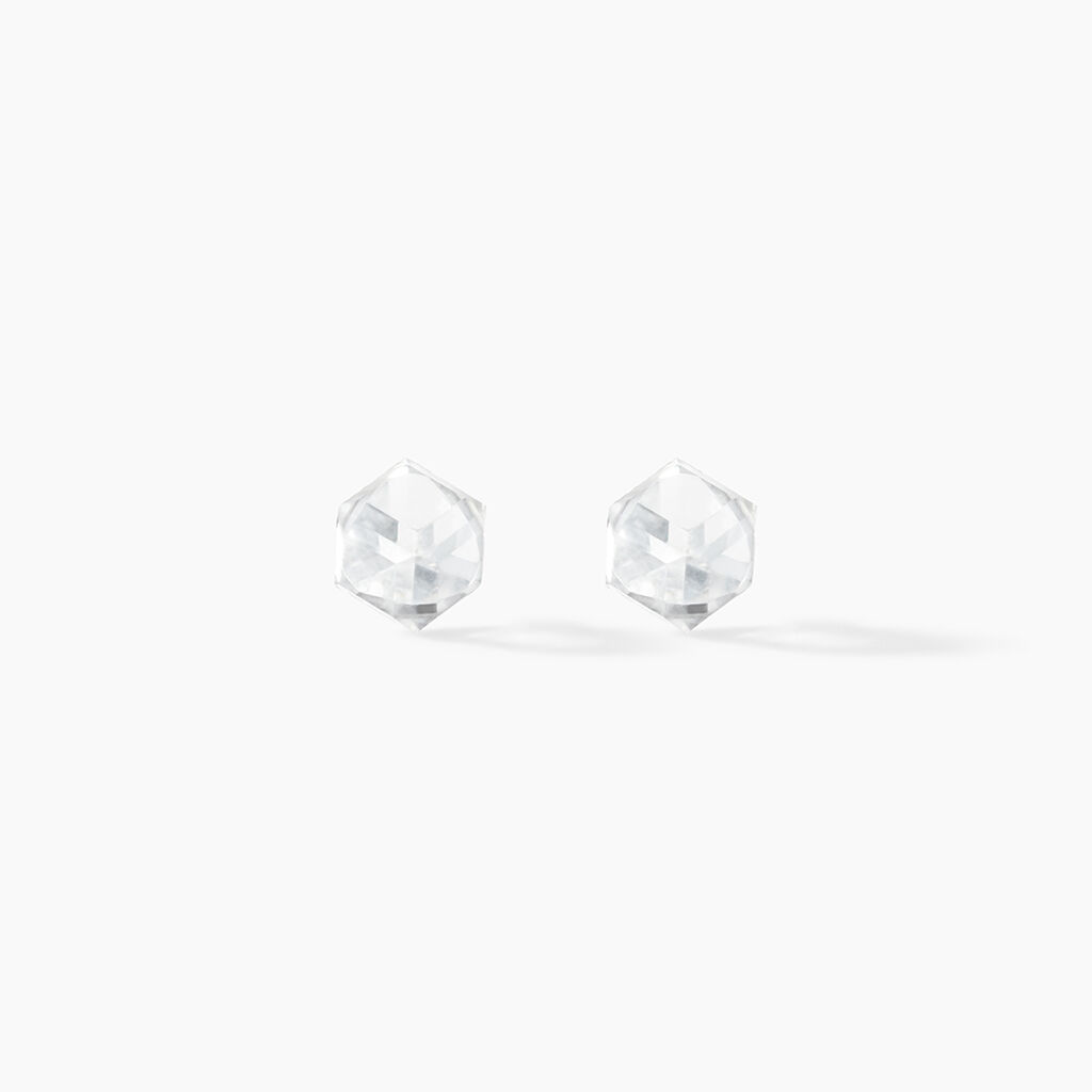 Boucles D'oreilles Puces Bridie Argent Blanc Pierre De Synthese - Puces Femme | Marc Orian