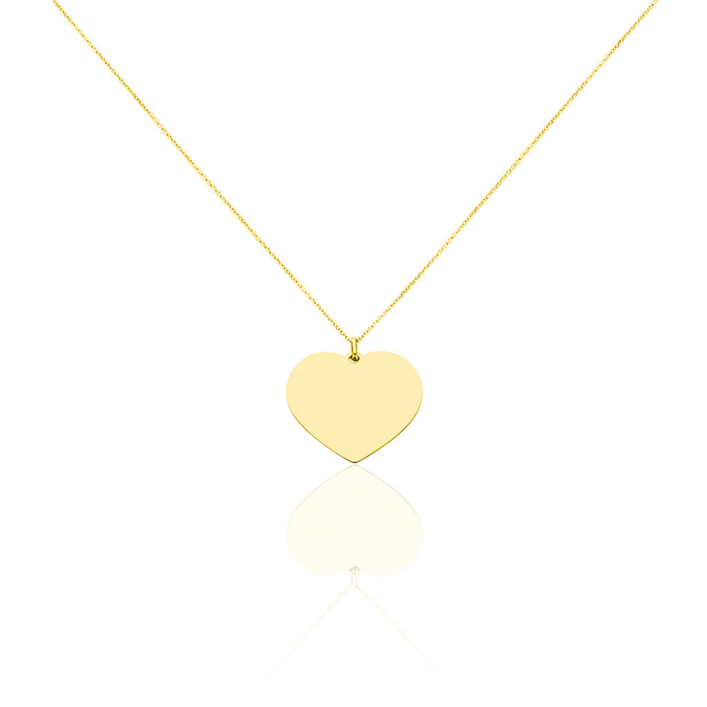 Collier Coeur Gravable Or Jaune - Bijoux personnalis&eacute;s Femme | Marc Orian