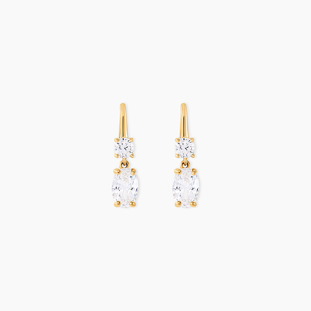 Boucles D'oreilles Pendantes Gulbeyaz Or Jaune Oxyde De Zirconium - Pendantes Femme | Marc Orian
