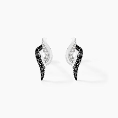Boucles D'oreilles Puces Sculptural Or Blanc Diamant - Puces Femme | Marc Orian