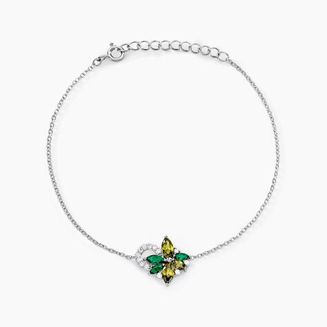 Bracelet Gardenia Crown Argent Blanc Oxyde De Zirconium - Bracelets chaînes Femme | Marc Orian