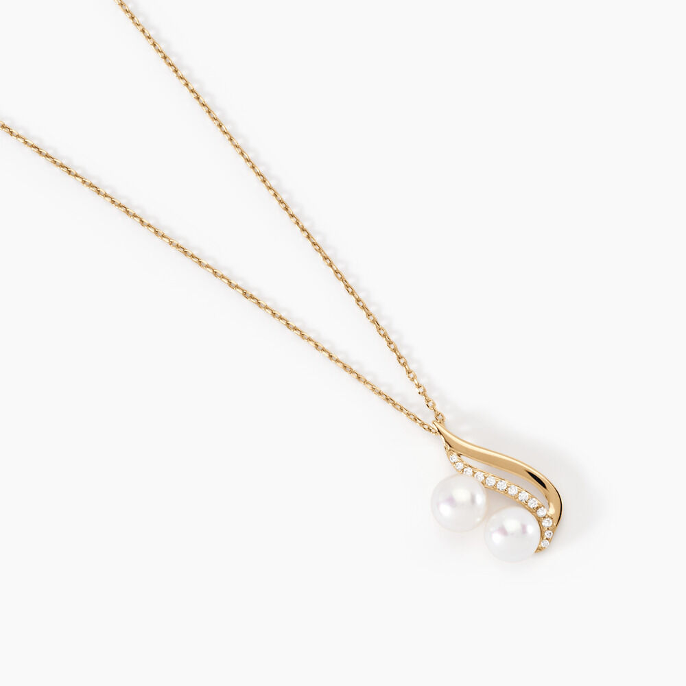 Collier Loeva Or Jaune Perle De Culture Et Oxyde De Zirconium - Colliers avec pierres Femme | Marc Orian
