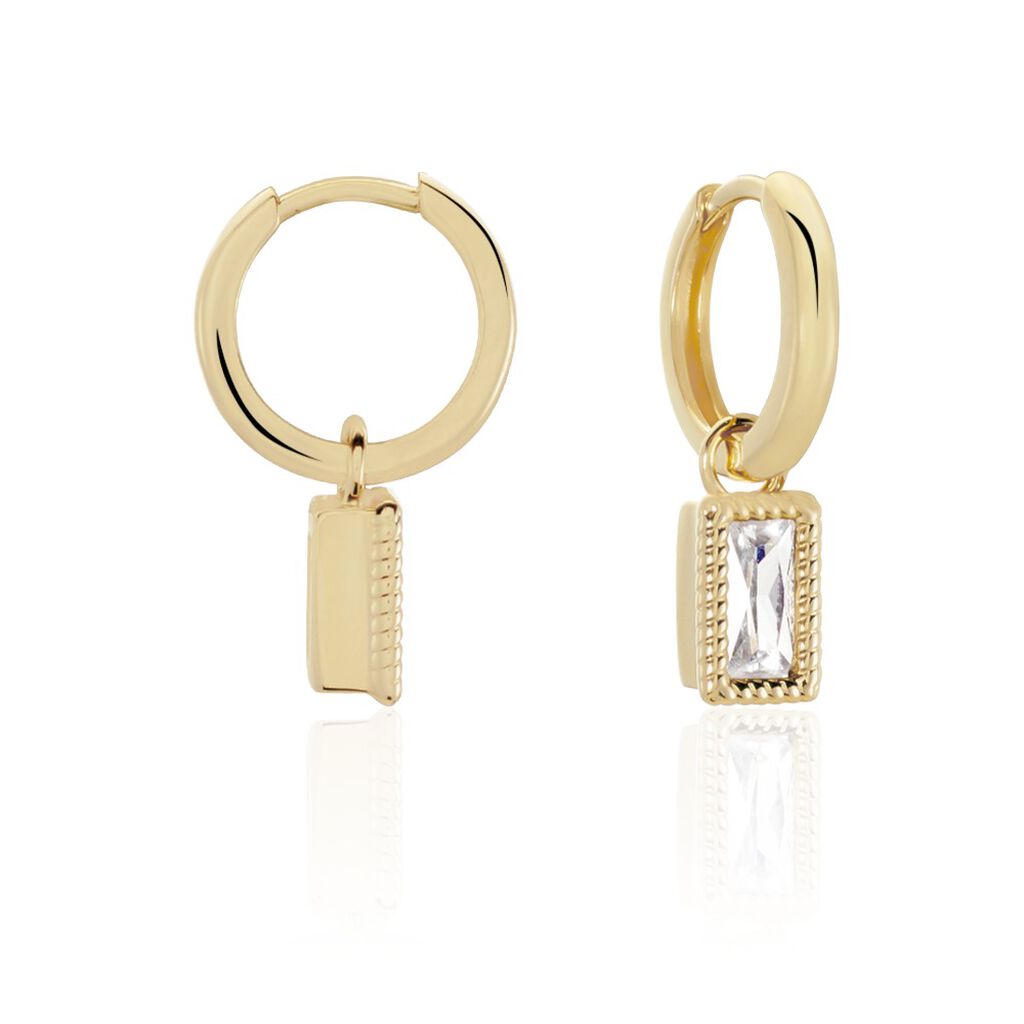 Creoles Plaqué Or Regan Oxydes De Zirconium - Puces Femme | Marc Orian