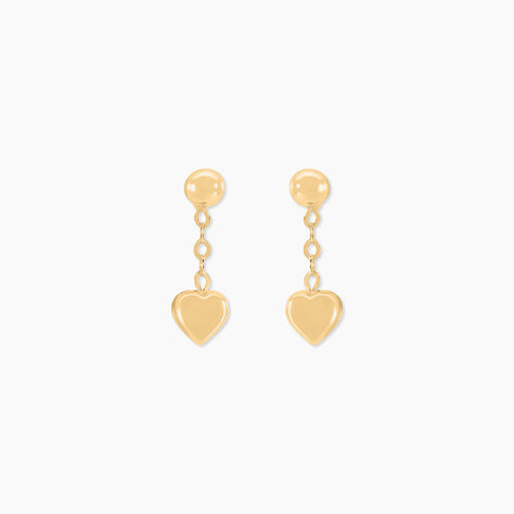 Boucles D'oreilles Pendantes Gavina Pendantes Coeurs Or Jaune - Pendantes Femme | Marc Orian