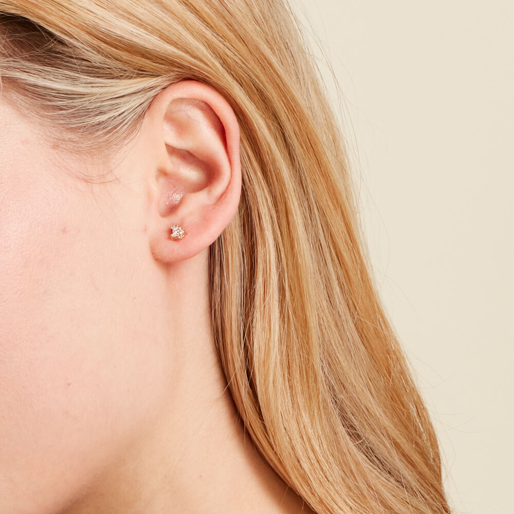 Boucles D'oreilles Puces éclat Perlé Plaqué Or Oxyde De Zirconium - Puces Femme | Marc Orian
