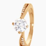 Bague Solitaire Sarah-lee Plaqu&eacute; Or Jaune Oxyde De Zirconium - Bijoux fantaisie Femme | Marc Orian