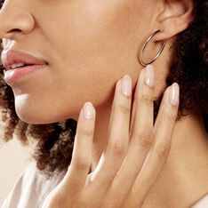 Créoles Argent Blanc Olympia - Boucles d'oreilles Créoles Femme | Marc Orian