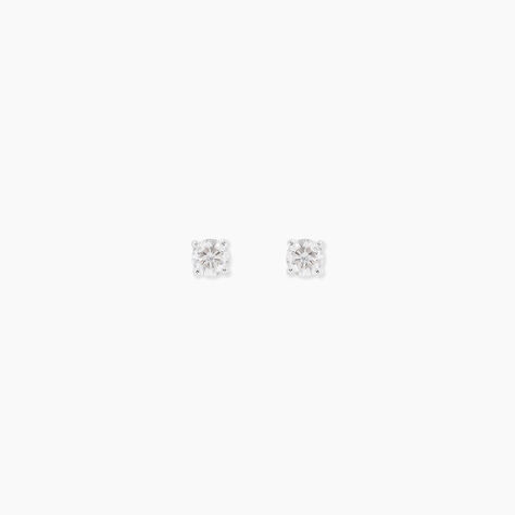 Boucles D'Oreilles Puces One Or Blanc Diamants - Boucles d'oreilles mariage Femme | Marc Orian