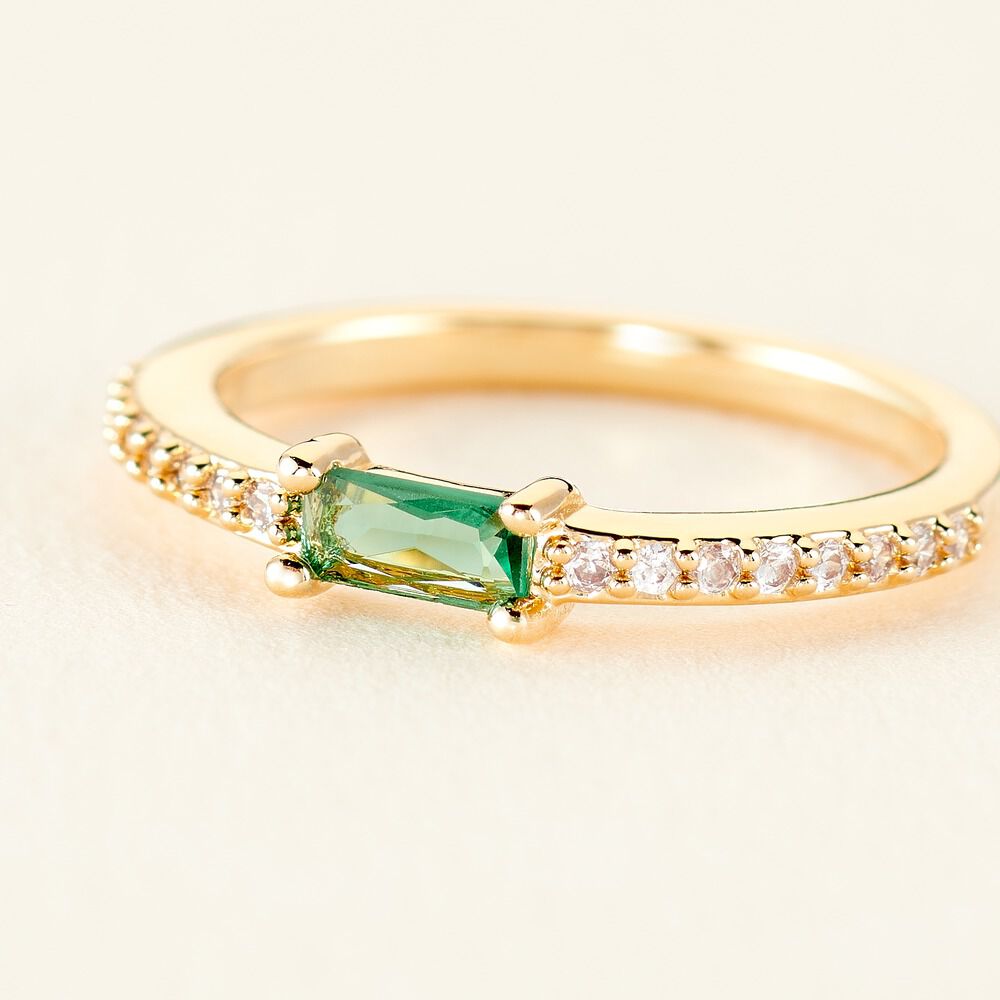 Bague Gamboa Plaqué Or Jaune Verre Oxyde De Zirconium - Bagues de promesse Femme | Marc Orian
