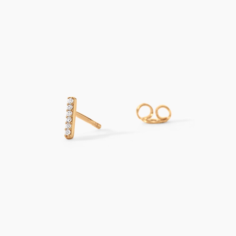 Boucles D'Oreilles Puces Carmelia Plaqu&eacute; Or Jaune Oxyde De Zirconium - Puces Femme | Marc Orian