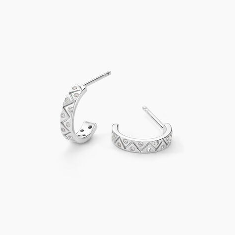 Créoles Emaline Argent Blanc Oxyde De Zirconium - Créoles Femme | Marc Orian
