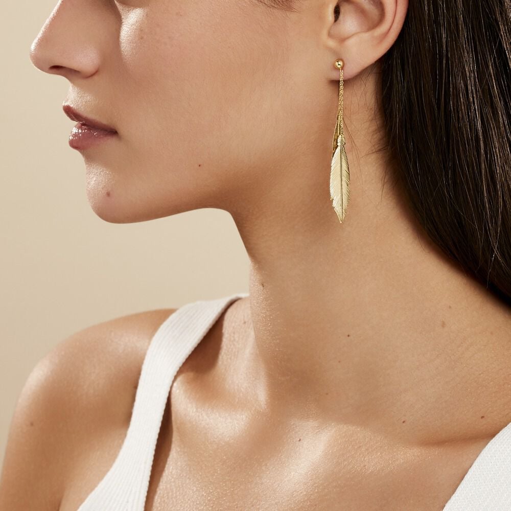 Boucles D'oreilles Pendantes Soline Or Jaune - Pendantes Femme | Marc Orian
