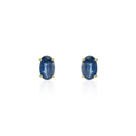 Boucles D'oreilles Puces Or Jaune Bellona Saphir - Puces Femme | Marc Orian