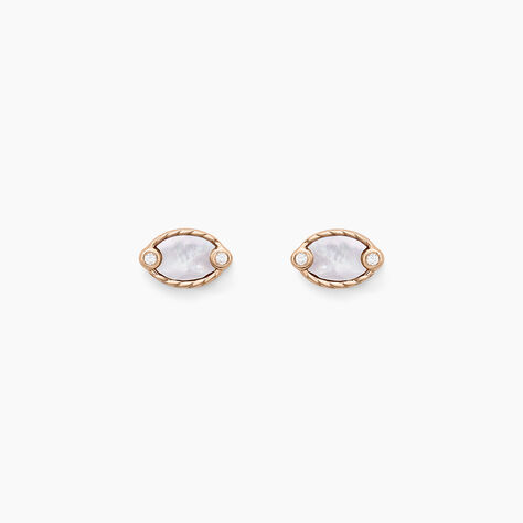 Boucles D'oreilles Puces Muse Argent Rose Nacre Oxyde - Puces Femme | Marc Orian