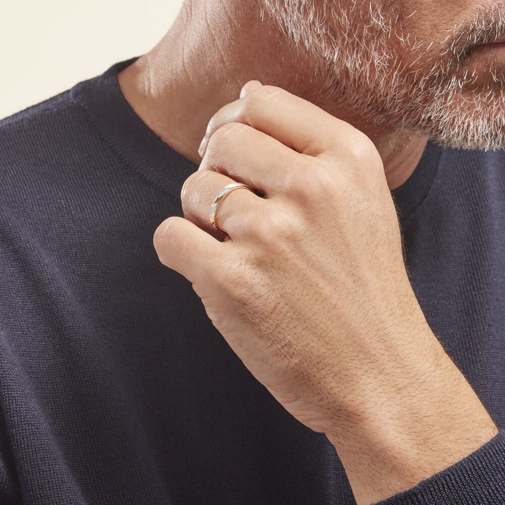 Alliance Manig Ruban Plat Or Bicolore - Alliances duo Unisex | Marc Orian