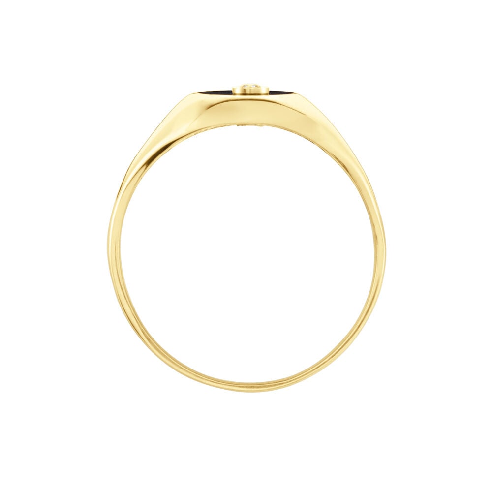 Chevalière Giles Or Jaune Onyx Diamant - Chevalières Homme | Marc Orian