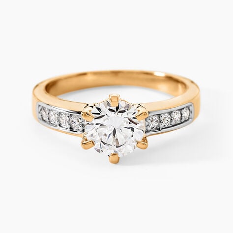 Bague Solitaire Stevie Plaqu&eacute; Or Jaune Oxyde De Zirconium - Bijoux fantaisie Femme | Marc Orian