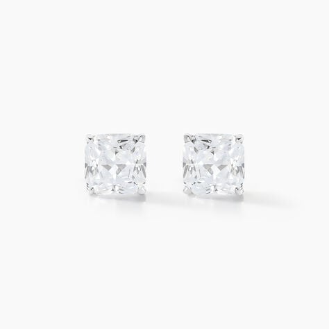 Boucles D'oreilles Puces Doreen Carre Or Blanc Oxyde De Zirconium - Puces Femme | Marc Orian