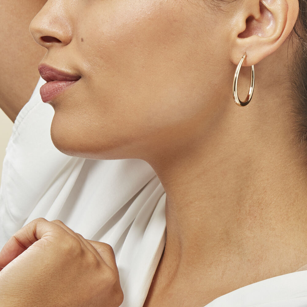 Cr&eacute;oles Olivia Ovale Plaqu&eacute; Or Jaune - Cr&eacute;oles Femme | Marc Orian