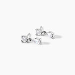 Boucles D'oreilles Pendantes Argent Blanc Braidy Oxydes De Zirconium - Pendantes Femme | Marc Orian