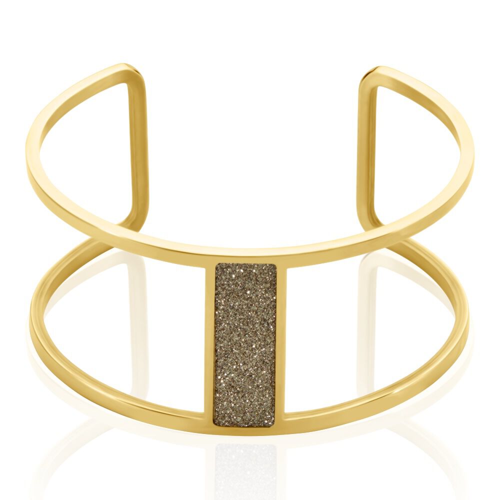 Bracelet Manchette Acier Dor&eacute; Maria - Bijoux fantaisie Femme | Marc Orian