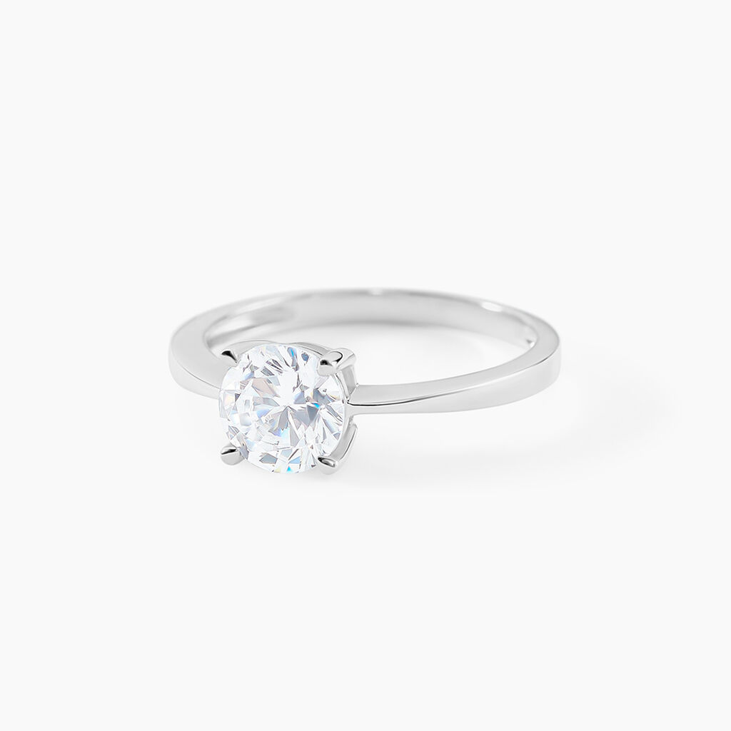 Bague Solitaire Abriel Or Blanc Oxyde De Zirconium - Solitaires Femme | Marc Orian