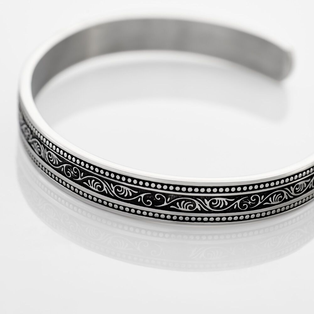 Bracelet Jonc Ouvert Acier Vieillit Veron - Bracelets joncs Homme | Marc Orian