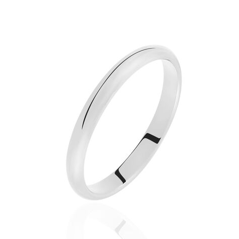 Alliance Aphrodite Demi Jonc Bombe Platine Blanc - Alliances Famille | Marc Orian