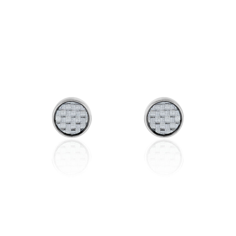 Boucles D'oreilles Puces Phebus Him Classique Acier Blanc - Puces Homme | Marc Orian