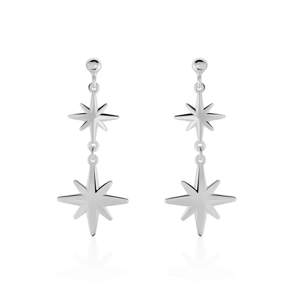 Boucles D'oreilles Puces Malhaut Argent Blanc - Pendantes Femme | Marc Orian