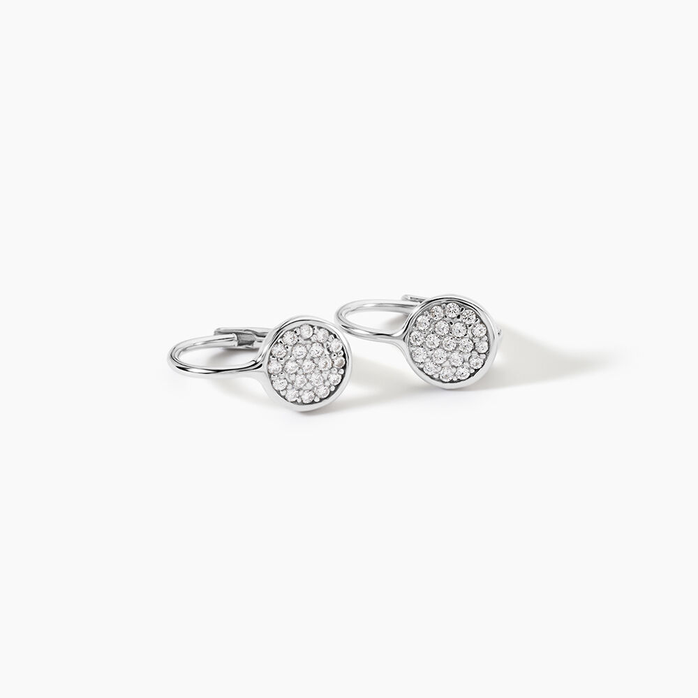 Boucles D'oreilles Pendantes Maximine Argent Blanc Oxyde De Zirconium - Pendantes Femme | Marc Orian