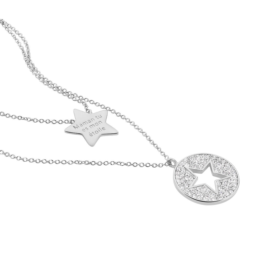 Collier Ambre Argent Blanc Oxyde De Zirconium - Colliers multirangs Femme | Marc Orian