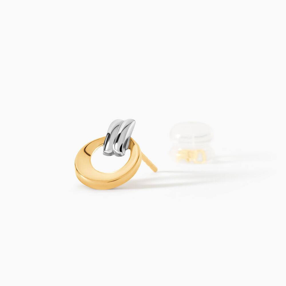 Boucles D'oreilles Puces Berangere Cercle Or Bicolore - Puces Femme | Marc Orian