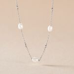 Collier Flawless Argent Blanc Perle De Culture - Colliers avec pierres Femme | Marc Orian